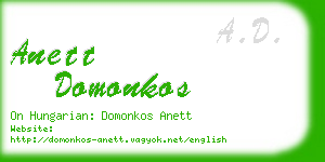 anett domonkos business card